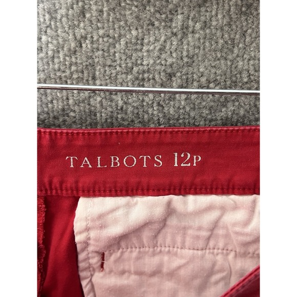 Talbots The Weekend Chino Pants Womens Size 12P Red Stretch‎ Pockets Mid Rise - Picture 3 of 9